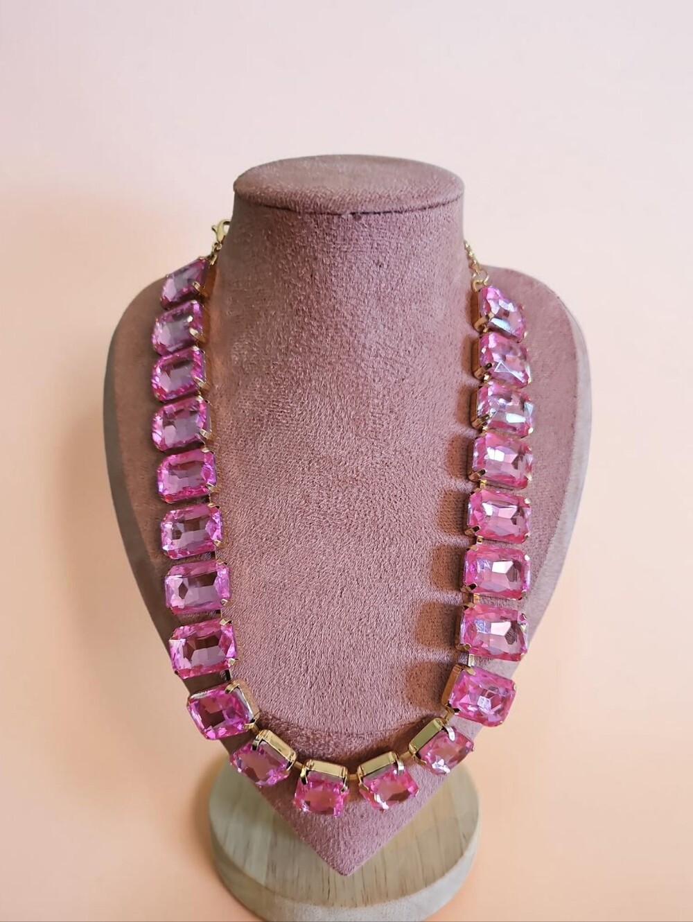 Sassified Boutique Nwt Pink Crystal Statement Necklace - Unbranded